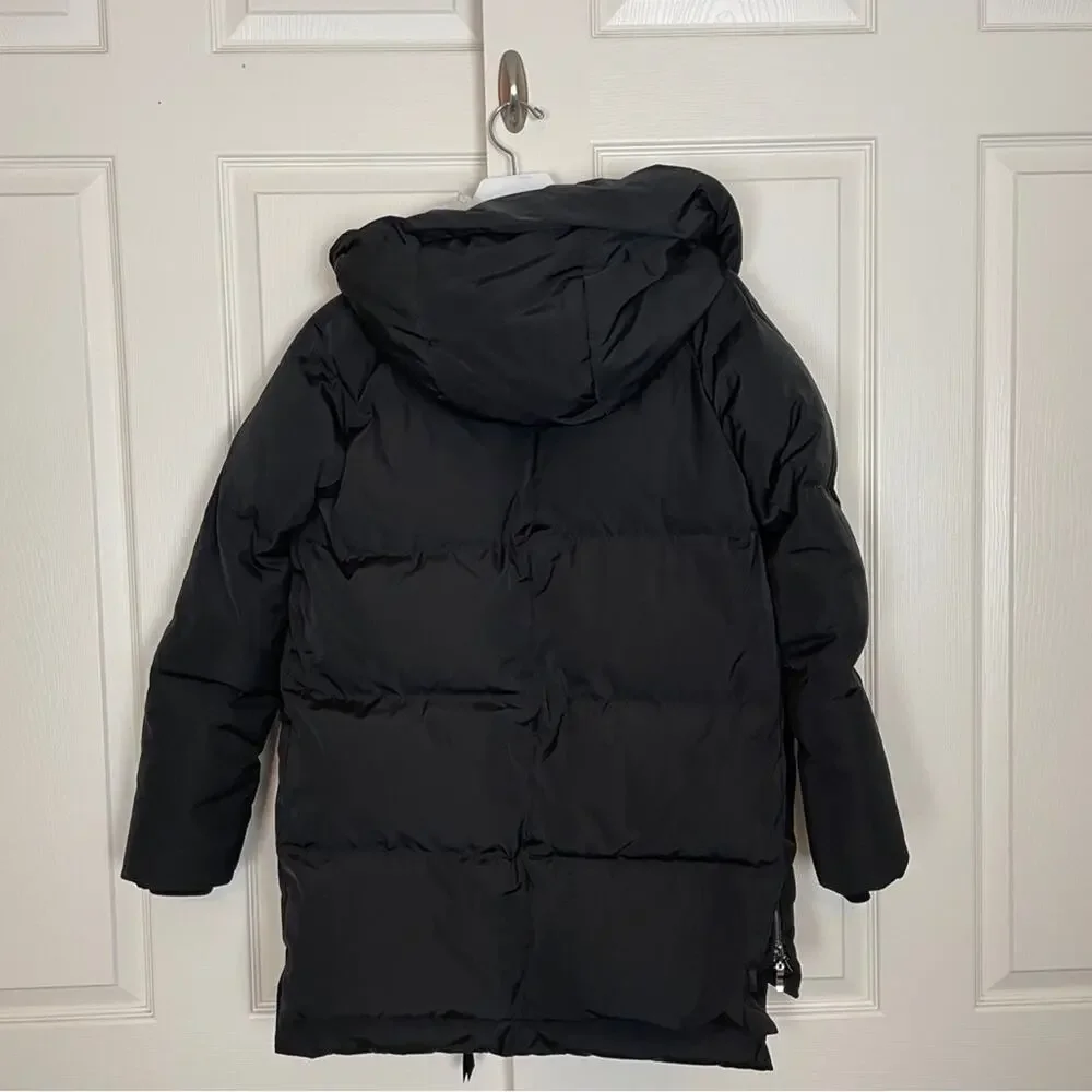 Orolay Thickened Down Black Parka Hooded Puffer Jacket Sz S